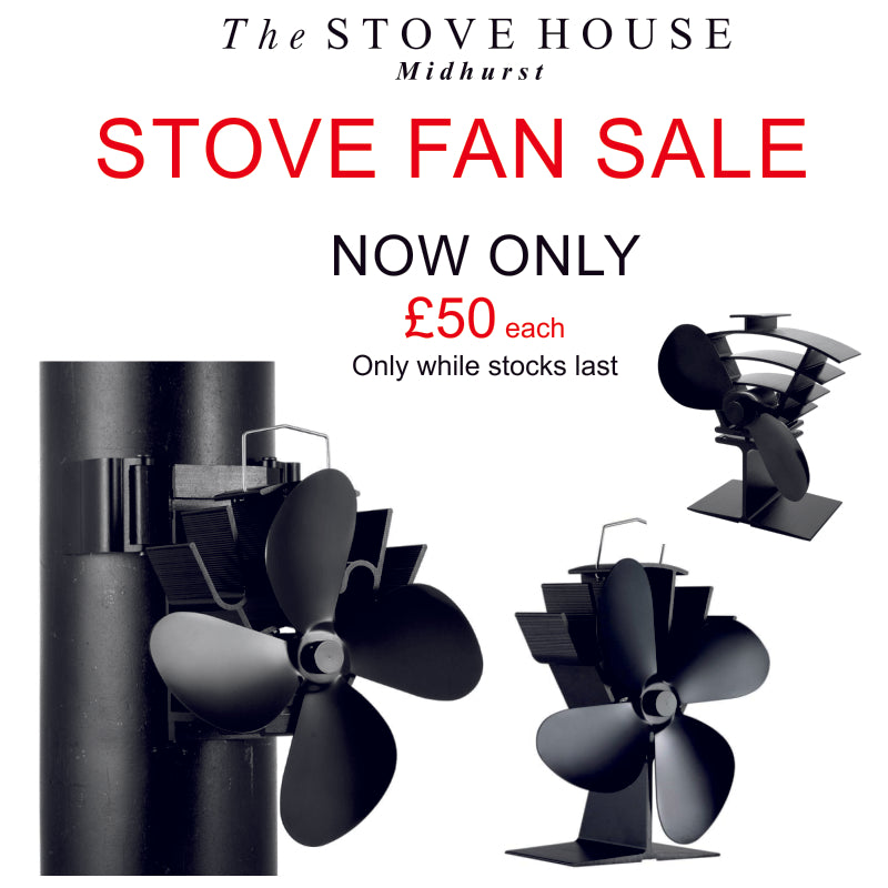 REDUCED NOW £50.00 EACH!! Valiant Heat Powered 4 & 2 Blade Stove Top Fans at The Stove House West Sussex 01730 810931