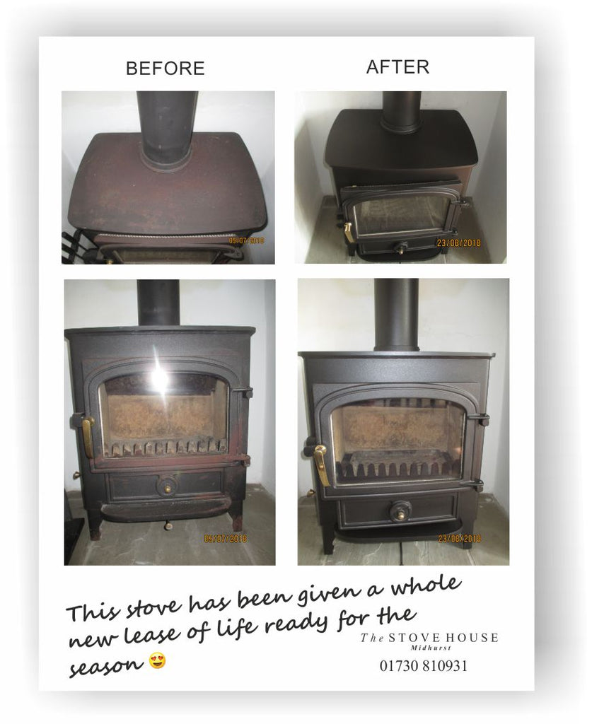 Woodburning Stove Serviced and revamped by - The Stove House your local stove installer and supplier, between Chichester and Haslemere. 01730 810931