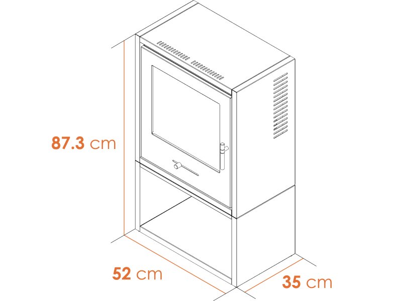 S3 BIOETHANOL STOVE WITH LOG STORE - The Stove House Ltd