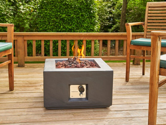 Field and Flame Aster Gas Fire Pit in Charcoal Grey - Charcoal Grey