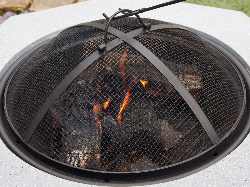 Field & Flame Rhoda Wood Burning BBQ Fire Pit in Concrete Grey - The Stove House