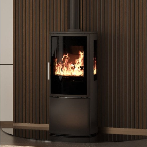 ACR Neo XC Wood Stove. With its sleek black glass door, clean lines, and bold, minimalist form, this Eco Design ready and Defra approved 5kW stove adds more than just heat to your home at The Stove House Ltd. West Sussex.
