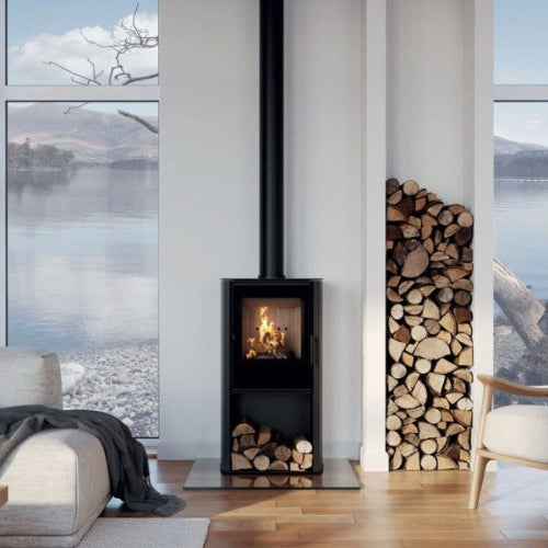 The Osprey 5 is a 5kW contemporary Eco Design Ready 2022, Defra approved, freestanding wood-burning stove, ideal for most living spaces at The Stove House Ltd. West Sussex.