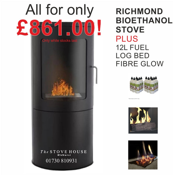 Richmond Bioethanol Modern Stove with Accessories