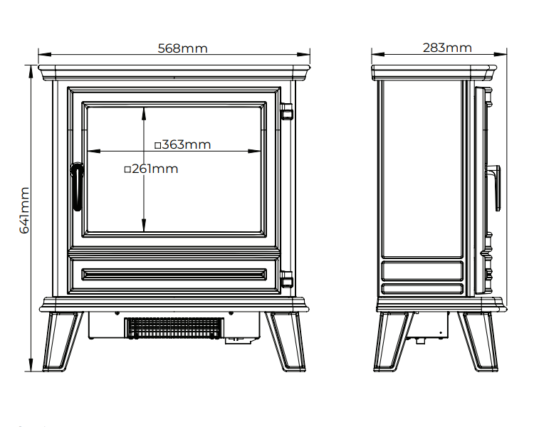 BeModern Diamond iQFX-Slate Electric Stove. Voice-controlled, cast Iron & complete with illuminated loose logs and realistic flame effect, at The Stove House Ltd. West Sussex.