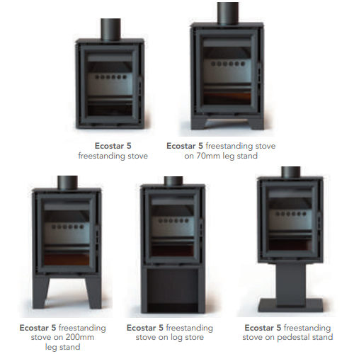 Charlton & Jenrick Fireline Ecostar 5 Freestanding 5kW Wood Burning Stove at The Stove House Ltd. West Sussex.