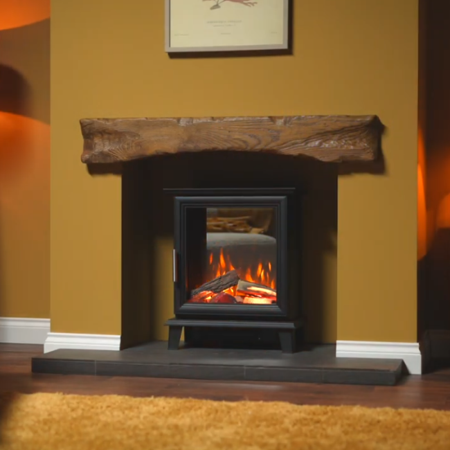 Charlton & Jenrick Panache Electric Stove. With a clean and contemporary style, realistic LiveFlame effect, and a 2kW heat output, the Panache Electric Stove will create an alluring focal point, at The Stove House Ltd. West Sussex.