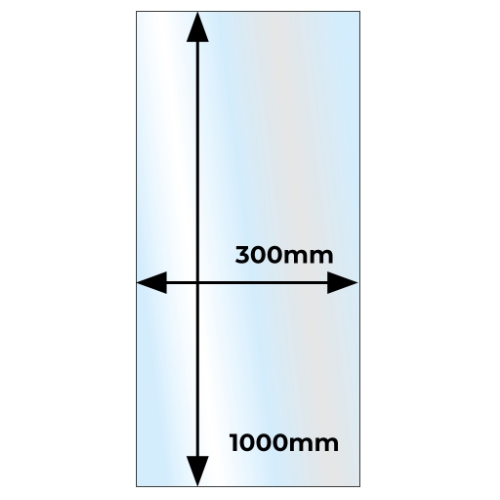 Clear Insert Glass Hearth - 1000 mm x 300 mm x 12 mm. Constructed in tempered clear glass for wood and bioethanol stoves at The Stove House Ltd. West Sussex