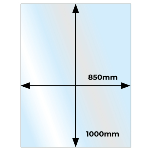 Clear Rectangular Glass Hearth - 1100 mm x 850 mm x 12 mm. Constructed in tempered clear glass for wood and bioethanol stoves at The Stove House Ltd. West Sussex