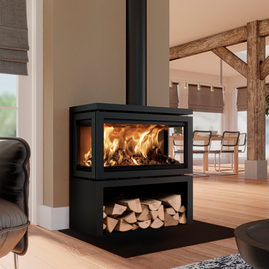 Dik Geurts Vidar Triple Large - Store. 3-Sided 7.9kW Eco Design Ready Wood Stove at The Stove House Ltd. West Sussex.