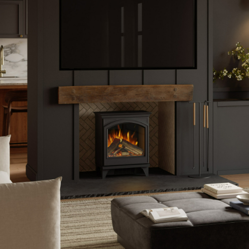 Evonic Loxley 4 Electric Stove. Blends traditional charm with modern convenience, crafted from robust cast iron. 11 captivating flame effects and remote control at The Stove House Ltd. West Sussex.