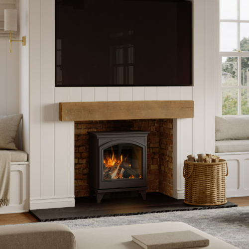 Evonic Loxley 5 Electric Stove. Blends traditional charm with modern convenience, crafted from robust cast iron. 11 captivating flame effects and remote control at The Stove House Ltd. West Sussex.