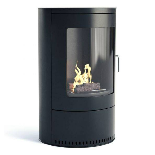 Hampton Black Bioethanol Stove.  Scandinavian styling with a 3kW heat output at The Stove House Ltd. West Sussex.