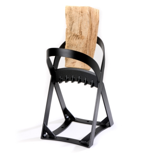 Metal firewood log splitter in black for splitting logs at The Stove House Ltd. West Sussex.