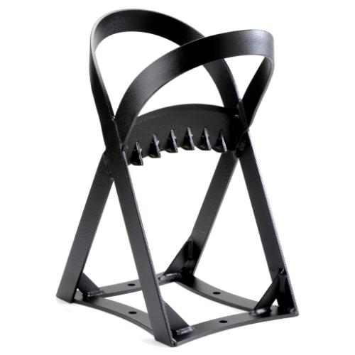 Metal firewood log splitter in black for splitting logs at The Stove House Ltd. West Sussex.