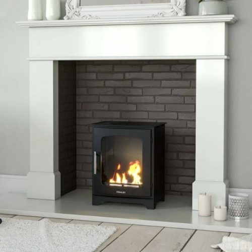 Henley Hazelwood Compact Bioethanol Stove. Up to 4 hours of controllable heat with a 1-2kW output at The Stove House Ltd. West Sussex.