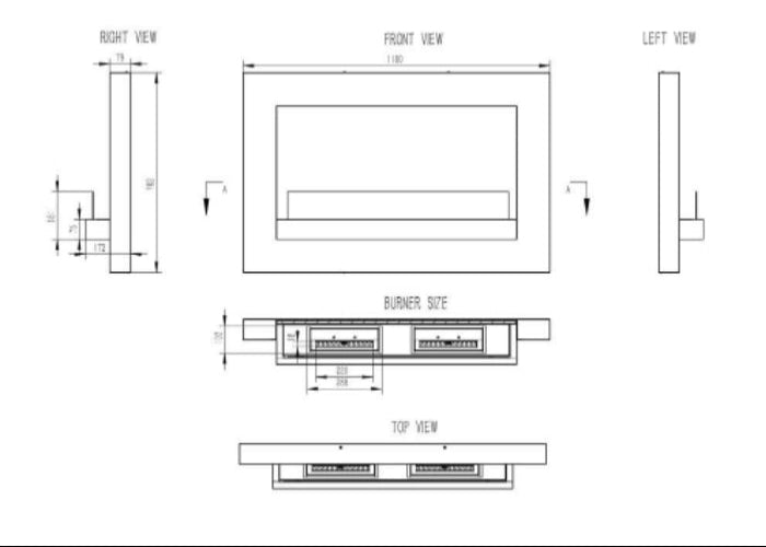 Henley London Wall-Mounted Bioethanol Fire. A perfect modern-day wall stove with a double burner for your home, with no chimney or flue required at The Stove House Ltd.