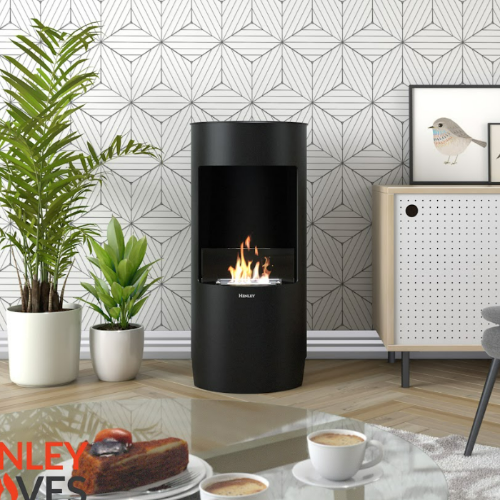 Henley Paris Bioethanol Stove - Black. Combines swanky style with the simplicity of bio-ethanol to create an impressive wood-burner style bioethanol stove at The Stove House Ltd. West Sussex.