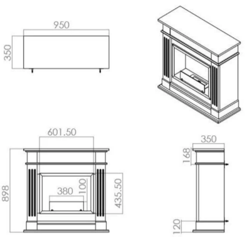 Holborn Bioethanol Fireplace Suite. A contemporary styled fireplace, complete with surround and mantel at The Stove House Ltd. West Sussex.