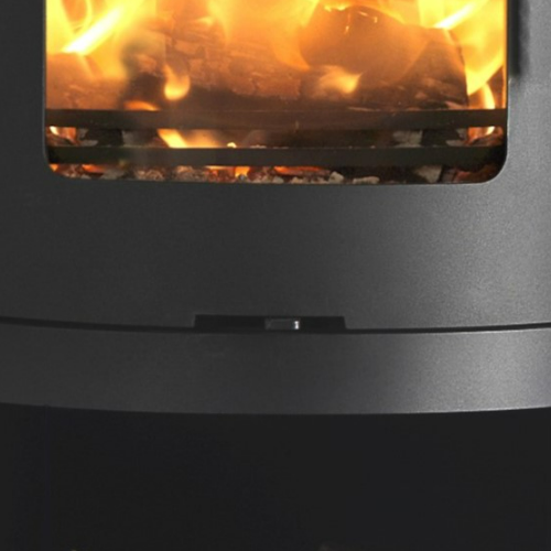 Capital Fireplaces Holsworthy Eco Wood Stove. Featuring a large window and built-in log store, the Holsworthy is contemporary and stylish at The Stove House Ltd. West Sussex.