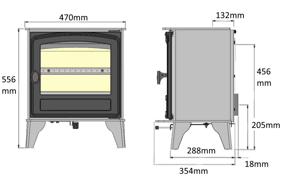 Hunter Herald 4 Eco Single Door Stove at The Stove House Ltd. West Sussex.