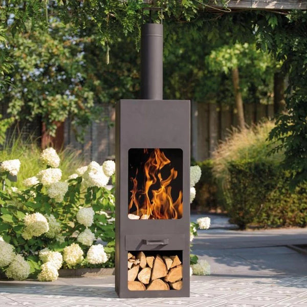 Jersey XXL Garden Fireplace in Black - The Stove House Ltd