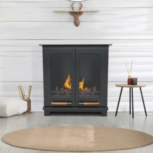 Kendal Double-Door Traditional Bioethanol Stove. No Flue Required at The Stove House Ltd. West Sussex.
