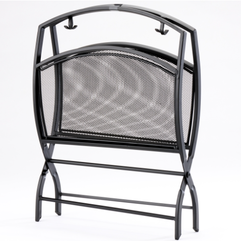 Log Holder Black 43.5 cm x 32 cm x 32 cm.  Elegant log holder in black with an eye-catching look at The Stove House Ltd. West Sussex.