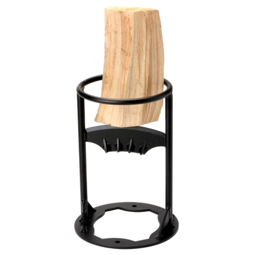 Metal firewood log splitter in black for splitting logs at The Stove House Ltd. West Sussex.