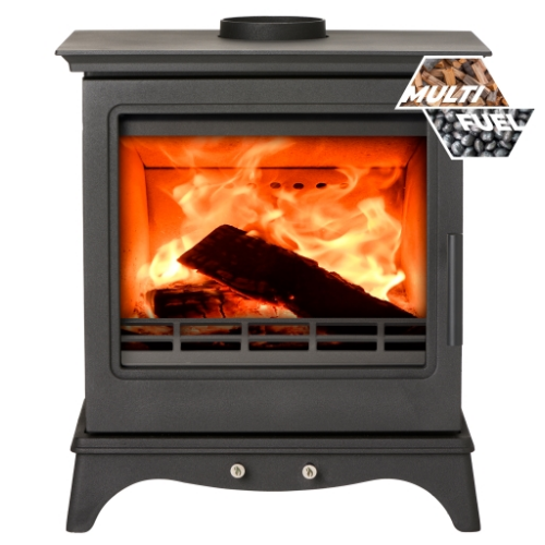 MI-Fires Large Chatsworth 5kW Multi Fuel Stove.  ECODesign 2022, Smoke Control Area Exempt, 81.3% Efficient, A+ Energy Rating at The Stove House Ltd. West Sussex.