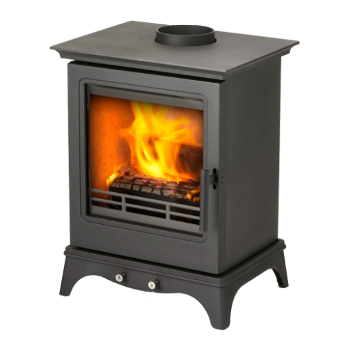 MI-Fires Medium Chatsworth 5kW Multi Fuel Stove.  ECODesign 2022, Smoke Control Area Exempt, 81.3% Efficient, A+ Energy Rating at The Stove House Ltd. West Sussex.
