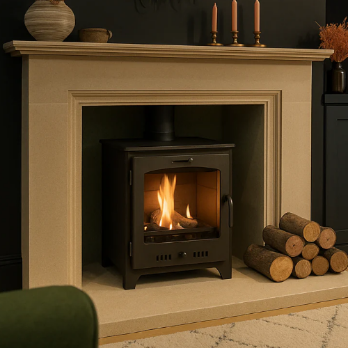 Imagin Fires Malvern Black Bioethanol Stove. No flue required at The Stove House Ltd. West Sussex.