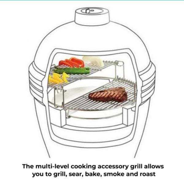 Mi-Fires 18" Black Kamado Grill all-in-one BBQ & Smoker at The Stove House Ltd. West Sussex.