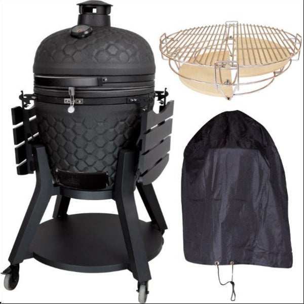 BUNDLE OFFER Mi-Fire Kamado Grill Pro 22" & Accessories Pack, All-in-one BBQ, Grill, & Smoker, at The Stove House Ltd. West Sussex.