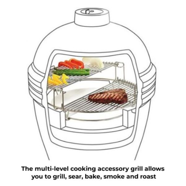 Mi-Fires 23" Black Kamado Grill All-In-One BBQ & Smoker at The Stove House Ltd. West Sussex.