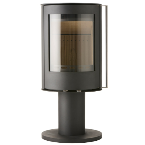 Mi-Fires FireBlossom on Pedestal, 5kW - ECODesign 2022 Multi Fuel Stove. 86.1% Efficiency, A+ Energy Rating, Smoke Control Area Exempt at The Stove House Ltd. West Sussex.