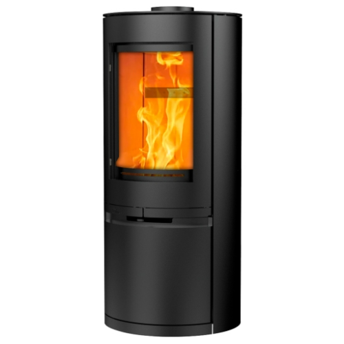 Mi-Fires Poppy Round Wood Stove. 4.8kW - ECODesign 2022 Wood Burning Stove. 77.3% Efficiency, A Energy Rating, Smoke Control Area Exempt at The Stove House Ltd. West Sussex.
