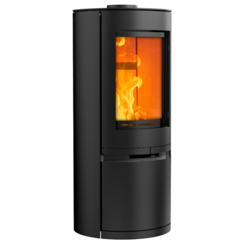 Mi-Fires Poppy Round Wood Stove. 4.8kW - ECODesign 2022 Wood Burning Stove. 77.3% Efficiency, A Energy Rating, Smoke Control Area Exempt at The Stove House Ltd. West Sussex.