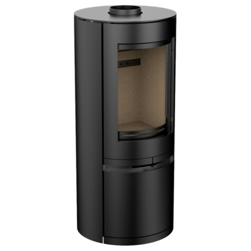 Mi-Fires Poppy Round Wood Stove. 4.8kW - ECODesign 2022 Wood Burning Stove. 77.3% Efficiency, A Energy Rating, Smoke Control Area Exempt at The Stove House Ltd. West Sussex.