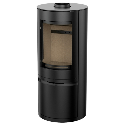 Mi-Fires Poppy Round Wood Stove. 4.8kW - ECODesign 2022 Wood Burning Stove. 77.3% Efficiency, A Energy Rating, Smoke Control Area Exempt at The Stove House Ltd. West Sussex.