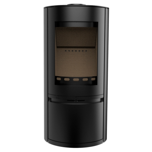 Mi-Fires Rondo with Door. 4.9kW - ECODesign 2022 Wood Burning Stove. 77.7% Efficiency, A Energy Rating, Smoke Control Area Exempt at The Stove House Ltd. West Sussex.