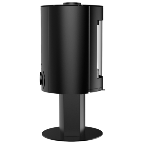 Mi-Fires Rondo with Pedestal Wood Stove. 4.9kW - ECODesign 2022 Wood Burning Stove. 77.7% Efficiency, A Energy Rating, Smoke Control Area Exempt at The Stove House Ltd. West Sussex.