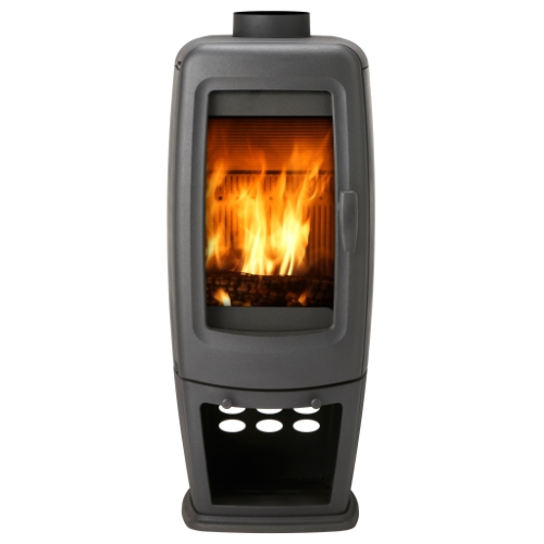 Mi-Fires Tall FirePod 5kW Cast Iron Wood Stove. ECO Design 2022, Smoke Control Area Exempt, 75.8% Efficient, A Energy Rating at The Stove House Ltd. West Sussex.