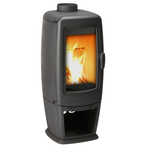 Mi-Fires Tall FirePod 5kW Cast Iron Wood Stove. ECO Design 2022, Smoke Control Area Exempt, 75.8% Efficient, A Energy Rating at The Stove House Ltd. West Sussex.