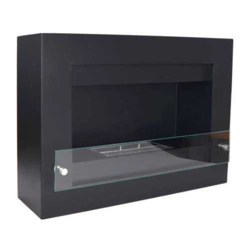 Nebraska Black - Wall-Mounted Bioethanol Fireplace. Combines modern design with functionality. No chimney or vent required at The Stove House Ltd., West Sussex