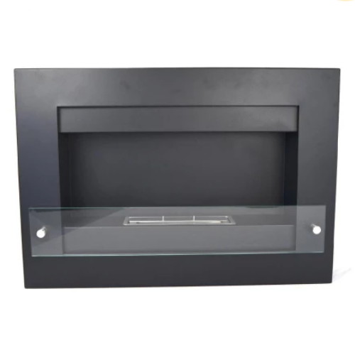 Nebraska Black - Wall-Mounted Bioethanol Fireplace. Combines modern design with functionality. No chimney or vent required at The Stove House Ltd., West Sussex