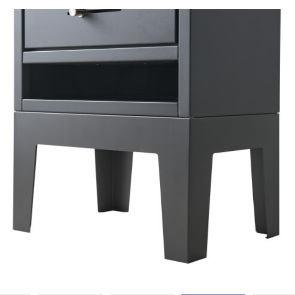 OKO S1 Freestanding Bioethanol Stove with Legs in Charcoal Grey. Requires no flue/chimney at the Stove House Ltd. West Sussex.