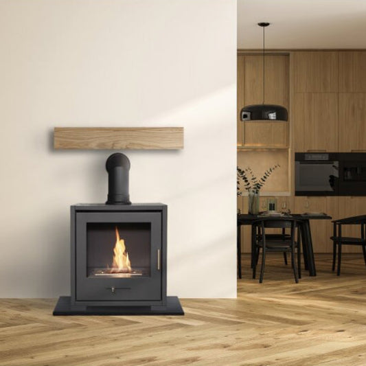 OKO S3 BIOETHANOL STOVE WITH FLUE PIPE - The Stove House
