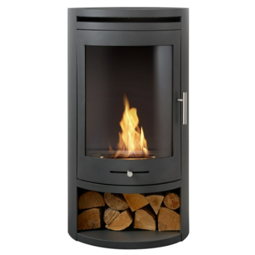 S5 BIOETHANOL STOVE BUNDLE; LOG STORE, FLUE AND GRANITE HEARTH Modern Stove, eco friendly, burns clean, real flames & heat but no chimney needed, Lowest prices