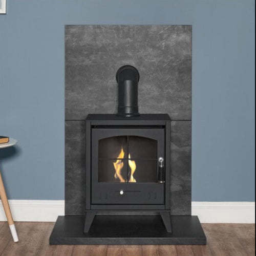 OKO Short Angled Stove Pipe - ABS Plastic in Black for electric and OKO bioethanol stoves at The Stove House Ltd. West Sussex.
